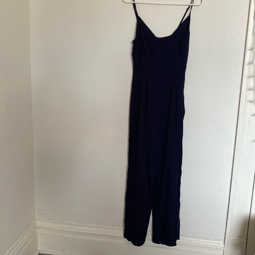 Forever 21 L navy blue jumpsuit zippered